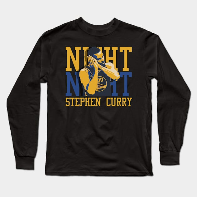 Stephen Curry Night Night Long Sleeve T-Shirt by mia_me